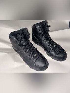 Nike Black Leather High-Top Sneakers